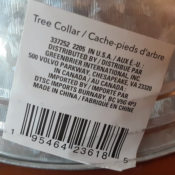 Christmas tree collars (set of two) in galvanized metal NWT - Picture 5 of 5